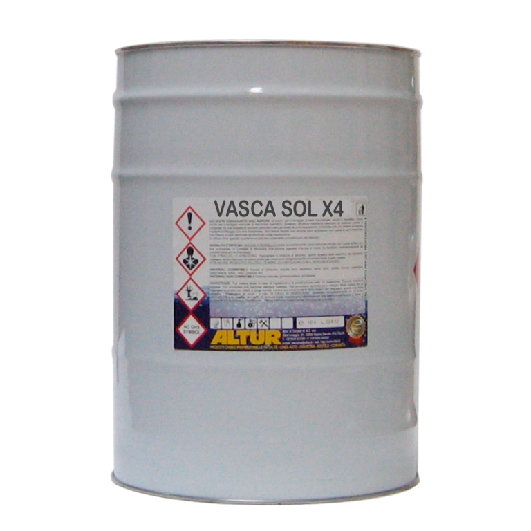 Vascasol x4 sgrassante decarbonizzante solvente per lavaggio parti meccaniche in vasca a cestello rotante