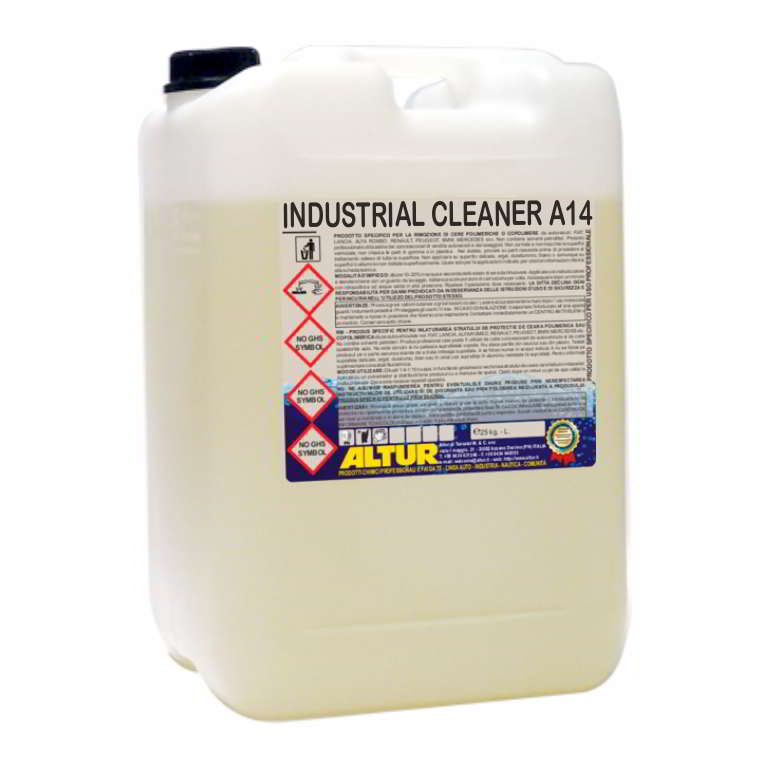 Industrial Cleaner A14 sgrassante concentrato per industria pulizia elementi metallici macchine operatrici e lavorazioni metalliche carpenteria